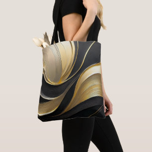 Modern Black and Gold Abstract Luxury- Tote Bag