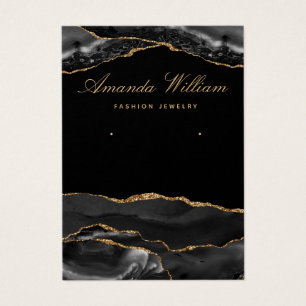 Modern Black and gold agate earring display card