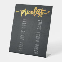 Modern Black and Gold Beauty Salon Price List