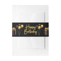 Modern Black and Gold birthday