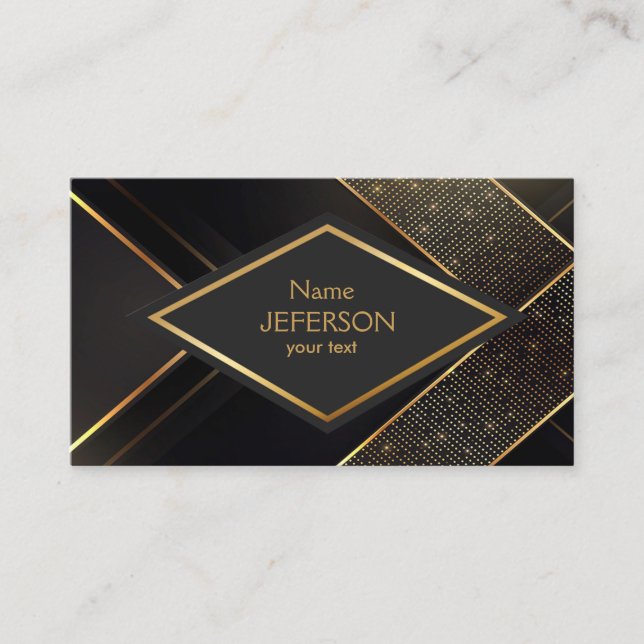 Modern black and gold Business Card (Front)