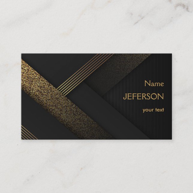 Modern black and gold Business Card (Front)