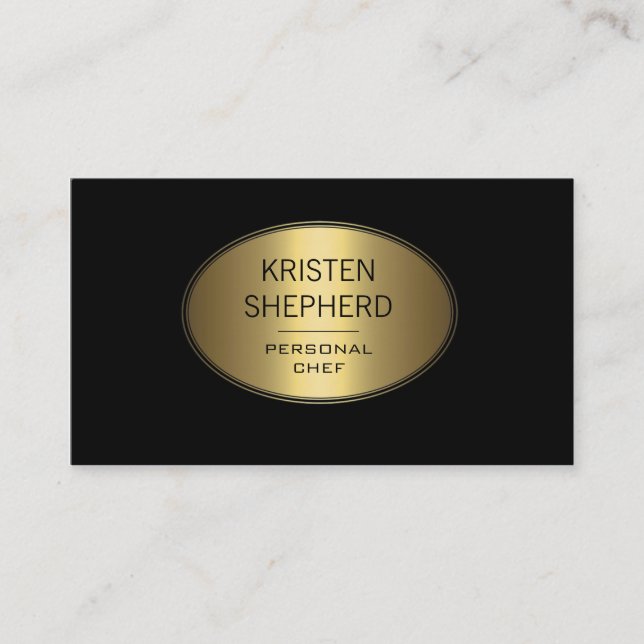 Modern Black and Gold Business Cards (Front)