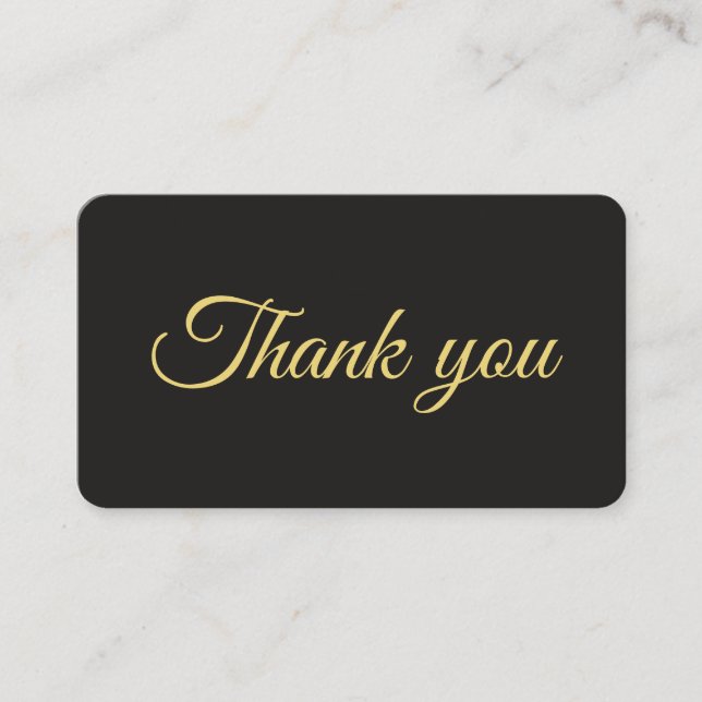 Modern Black and Gold Casual Wedding Thankyou Card (Front)