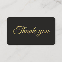 Modern Black and Gold Casual Wedding Thankyou Card