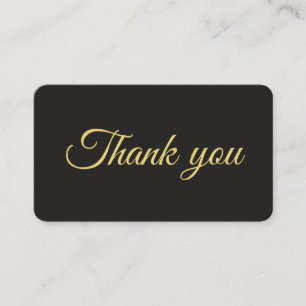 Modern Black and Gold Casual Wedding Thankyou Card
