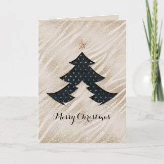 Modern Black and Gold Christmas Tree Card