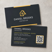 Modern Black and Gold Contractor QR Code