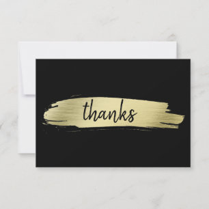 Modern Black and Gold Elegant Thank You Card
