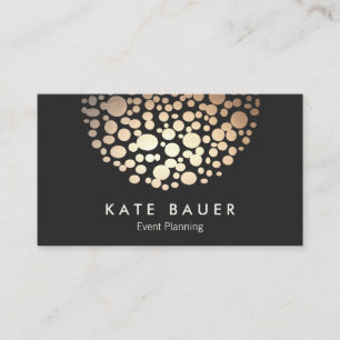 Modern Black and Gold Event Planner Business Card