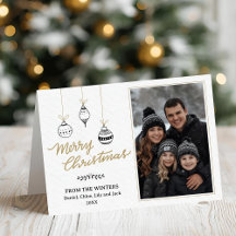 Modern Black and Gold Family Photo