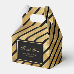 Modern Black and Gold Foil Wedding Thank You Favour Box