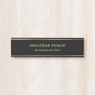 Modern Black And Gold Glamourous Template Door Sign