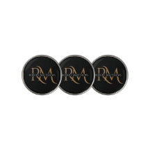 Modern Black and Gold Initials Elegant Monogrammed