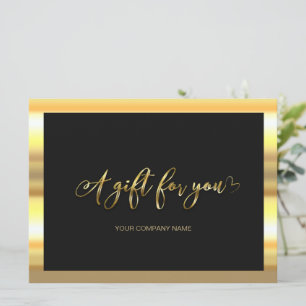Modern Black And Gold   Logo Gift Certificate