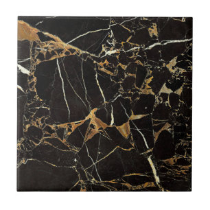 Modern Black and Gold Marble   Custom Tile