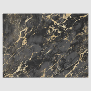 Modern Black and Gold Marble Pattern Tissue Paper