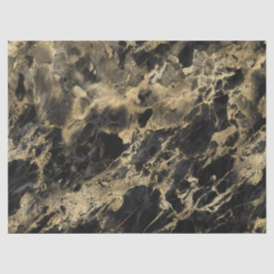 Modern Black and Gold Marble Pattern Tissue Paper