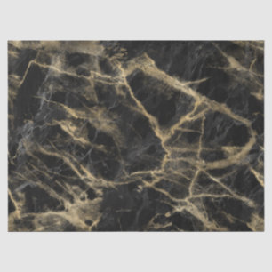 Modern Black and Gold Marble Pattern Tissue Paper