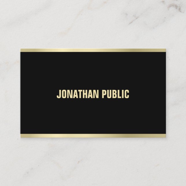 Modern Black And Gold Professional Attractive Business Card (Front)