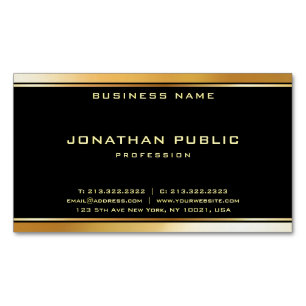 Modern Black And Gold Professional Template Chic Magnetic Business Card