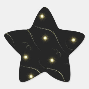 Modern Black And Gold Shooting Stars Star Sticker