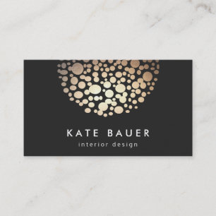Modern Black and Gold Sphere Interior Designer Business Card