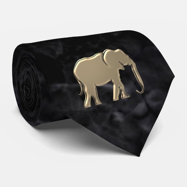 Modern Black and Gold Tie (Rolled)