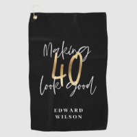 Modern black and gold typography 40th birthday