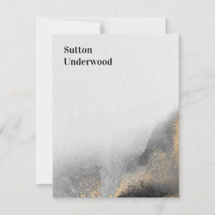 Modern Black and Gold Watercolor Card