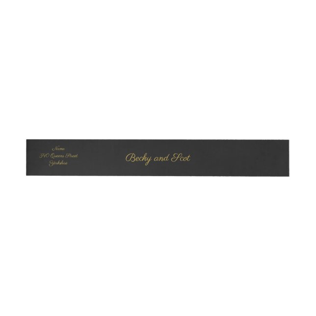 Modern Black and Gold Wedding Wraparound Labels (Individual)