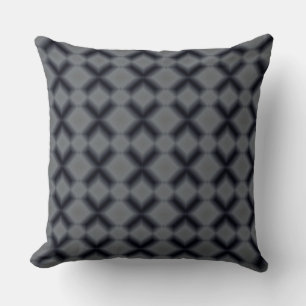 Modern Black and Grey Diamond Pattern Pillow