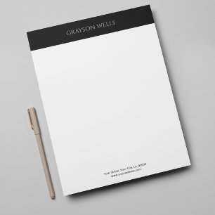 Modern Black and Grey Minimalist Professional Custom Letterhead