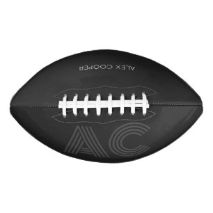 Modern Black and Grey Monogram American Football