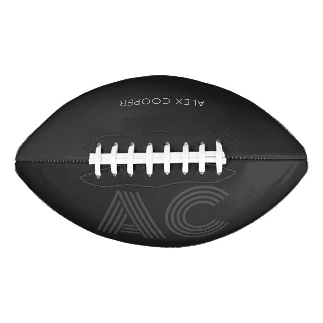 Modern Black and Grey Monogram American Football (Front)