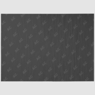 Modern Black and Grey Monogram Tissue Paper