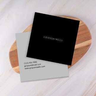 Modern Black and Grey Professional Square Business Card