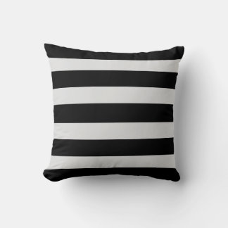 Modern Black and Grey Striped  Cushion