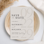 Modern Black and Ivory Minimalist Wedding Save The Date<br><div class="desc">Easily personalise your wedding save the date cards with this editable template. Features minimal elegant typography design in black and ivory colour.</div>