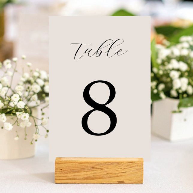 Modern Black and Ivory Minimalist Wedding  Table Number (Creator Uploaded)