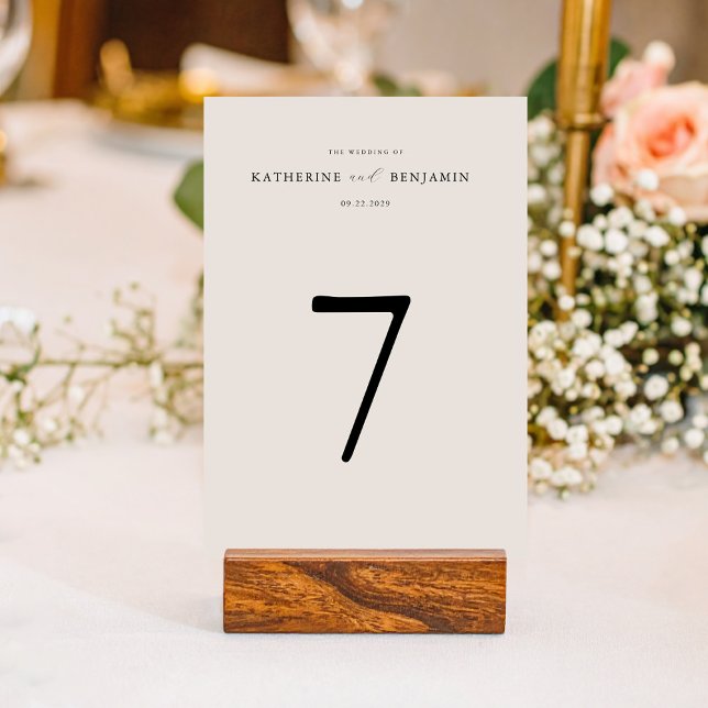 Modern Black and Ivory Minimalist Wedding  Table Number (Creator Uploaded)