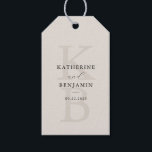 Modern Black and Ivory Monogram Minimalist Wedding Gift Tags<br><div class="desc">Create your own personalised wedding favour tags featuring modern monogram typography and minimalist graphic design in ivory colour.</div>