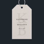 Modern Black and Ivory Monogram Minimalist Wedding Gift Tags<br><div class="desc">Create your own personalised wedding favour tags featuring modern monogram typography and minimalist graphic design in ivory colour.</div>