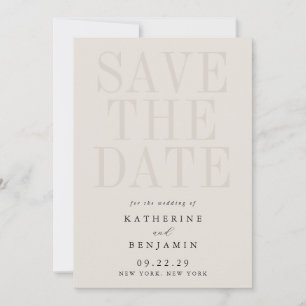 Modern Black and Ivory Wedding Save The Date