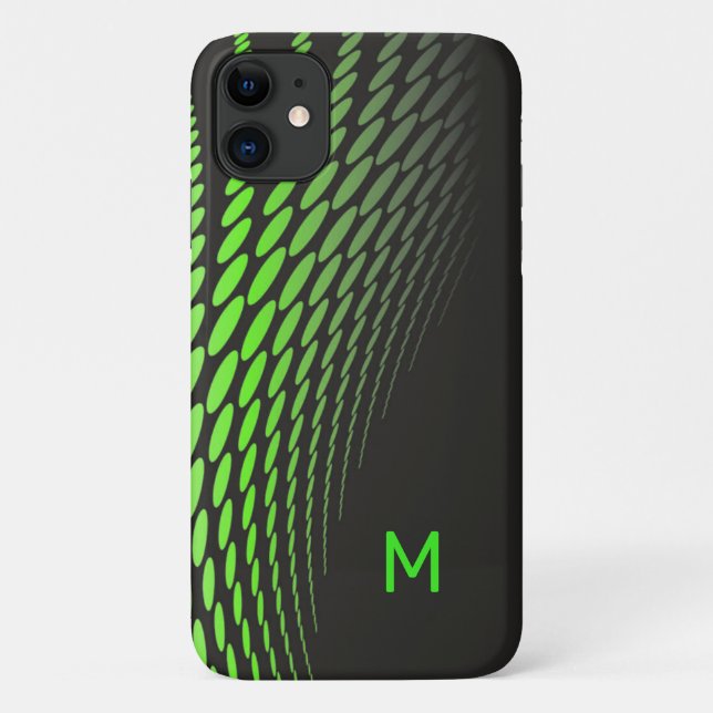 Modern Black and Neon Green Case-Mate iPhone Case (Back)