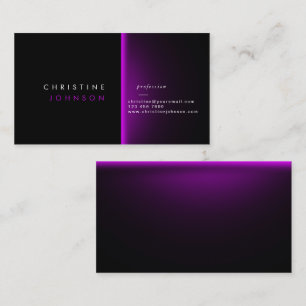 modern black and neon purple design business card