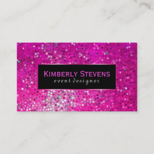 Modern Black And Pink Glitter & Sparkles Business Card