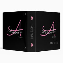 Modern Black and Pink Monograph Butterfly