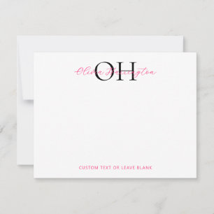 Modern Black and Pink Script Classic Typography Card