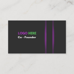 Modern Black and Purple Professional Business Card